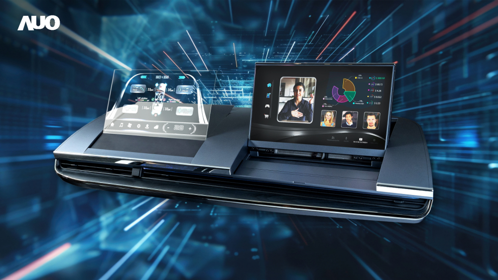 ⽜⼋体育Micro LED Display HMI解决方案打造透明Micro LED前座仪表，呈现信息并保留驾驶视野开阔；亦为副驾驶座乘客打造收放自如的Micro LED屏幕，在不影响显示质量的前提于显示区内建镜头，让用户能与视讯对象直接眼神接触，提供绝佳的双向沟通体验